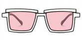 Zephyr White Cyberpunk Rectangle Frame Glasses | Zeelool