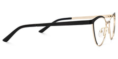Sydney Cat Eye Metal Black Frame Glasses | Zeelool