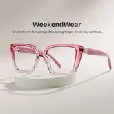 Emery Two-Tone Geometric Eyeglass Frames | ZEELOOL