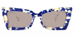Newell Rectangle Blue-Floral Frame Glasses | Zeelool Optical