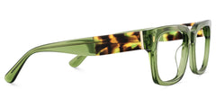 Clear Green Glasses Frames With Green and Tortoise Temples