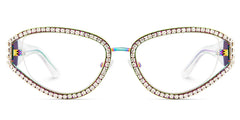 Ladies's Cat Eye Glasses With Shiny Diamonds