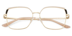 Shayla Metal Square Pink Brown Frame Glasses | Zeelool