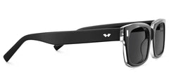 Designer Rectangular Glasses with Clear Rim of Black Frame
