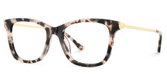 Large Rectangle Eyeglasses With Woven Metal Temples