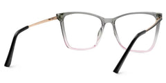 Tricee square grey glasses with gold arms for females | Zeelool