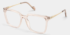 Thin Beige Frame Glasses With Square Shape