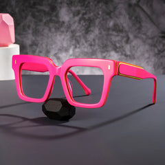Square Pink Eyeglasses- Gilberto Acetate Frame Glasses