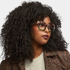 Benitez Square Two-Tone Frame & Prescription Eyeglasses