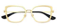 Square Gold Eyeglasses- Max Metal Frame Glasses