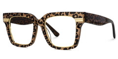 Taylor Square Gold Leopard Frame Glasses for females