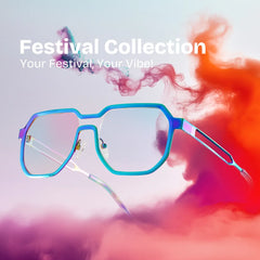 Men's Geometric Glasses in an Iridescent Color