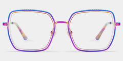 Square Iridescent Eyeglasses- Fiona Mixed Frame Glasses