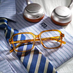 Talia Yellow Frame Glasses with Square Frame Online | ZEELOOL
