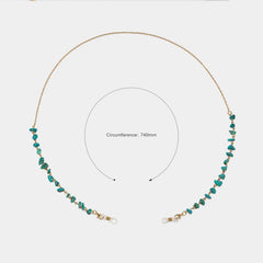 Stylish Peacock Blue Stone Eyeglasses Chains