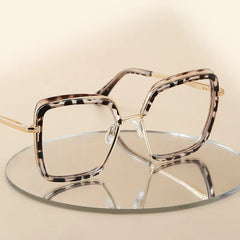 Cordaro Square Clear Tortoise Shell Glasses with Nose Pads
