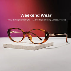 Blaire Tortoise Frame Glasses with Oval Frame Online | ZEELOOL