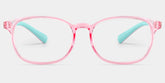 Kids Rectangle Pink Green Amaker Frame Glasses | Zeelool