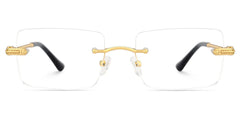 Gold Rimless Eyeglasses Frames With Adjustable Nose Pads