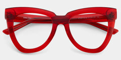 Yaser Cat-eye Red Eyeglasses and Acetate Frames