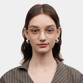 Geometric Gold yellow Eyeglasses- Felicity Metal Frame Glasses