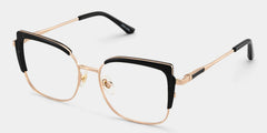 Black Thin Frame Glasses With Metal Material