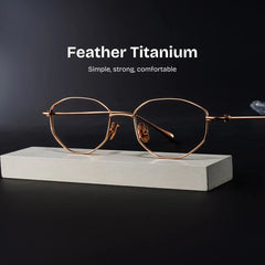 Everett Gold Frame Glasses with Geometric Frame Online | ZEELOOL