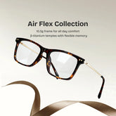 Eleanor Rectangle Brown Glasses with Wide Frame | ZEELOOL