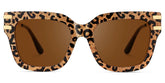 Square Cat-Eye Glasses With Brown Leopard Pattern
