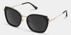 Black Metal Frame Glasses With Wide Size For Women