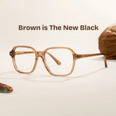 Clementine Clear Brown Square Glasses for Teenager | ZEELOOL
