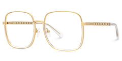 Perfecta Square Clear and Gold Prescription Glasses | Zeelool