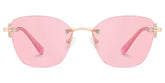 Pink Rectangle Jaxon Eyeglasses with Rimless | Zeelool