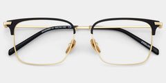 Maxwell Browline Black and Gold Glasses Frames for Men | ZEELOOL