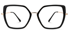 Geometric Keller Black Glasses deals -Zeelool Glasses