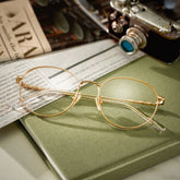 Ian Gold Frame Glasses with Round Frame Online | ZEELOOL