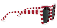 Pavia Butterfly Red Striped Frame Sunglasses for Women