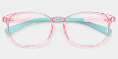 Kids Rectangle Pink Green Amaker Frame Glasses | Zeelool