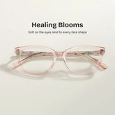 Cassia Pink Jentle Garden Rectangle Acetate Glasses | ZEELOOL
