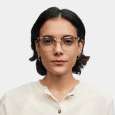 Browline Tortoise Eyeglasses- Ellis Mixed Frame Glasses