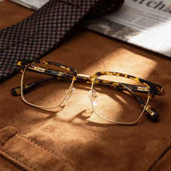 Audrey Tortoise Browline Glasses Frames for Men | ZEELOOL