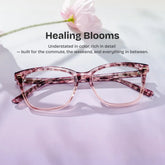 Sawyer Blossom Eyewear - Pink Rectangle Acetate Glasses | ZEELOOL