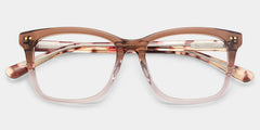 Layla Brown Flower Square Eyeglass Frames | ZEELOOL