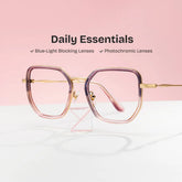 Levi Eyeglasses in Geometric Grey Pink Frame | Zeelool