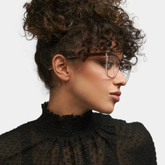 Libby Geometric Brown Thin Frame Glasses | Zeelool