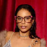 Kira Pink Tortoise Frame Glasses with Butterfly Frame Online | ZEELOOL
