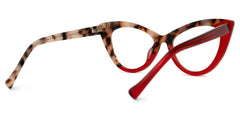 Maxine Cateye Red Glasses with Narrow Frame