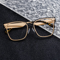 Women's Metal Glasses with Golden Tortoise Temples Online