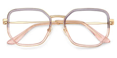 Levi Eyeglasses in Geometric Grey Pink Frame | Zeelool