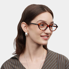 Oval Tortoise Eyeglasses- Everly Acetate Frame Glasses